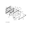OVEN DOOR Diagram and Parts List for JGRS14BEW2BB  General Electric Range