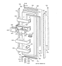 FRESH FOOD DOOR Diagram and Parts List for ZISS48DYASS  General Electric Refrigerator