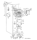 FREEZER SECTION Diagram and Parts List for ZISS48DYASS  General Electric Refrigerator