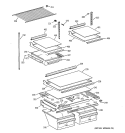 SHELF PARTS Diagram and Parts List for TBX21NIXRRWW  General Electric Refrigerator