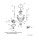 SUSPENSION, PUMP & DRIVE COMPONENTS Diagram and Parts List for WCCB1030V0AC  General Electric Washer