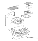 SHELF PARTS Diagram and Parts List for TBX19ZIZKRAA  General Electric Refrigerator