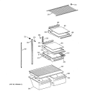 SHELF PARTS Diagram and Parts List for TBI18JIZJRWW  General Electric Refrigerator
