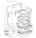 FRESH FOOD SHELVES Diagram and Parts List for TFK28ZFZCAA  General Electric Refrigerator