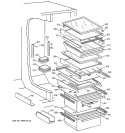 FRESH FOOD SHELVES Diagram and Parts List for CSK27PFZAAA  Hotpoint Refrigerator