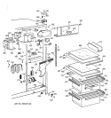 FRESH FOOD SECTION Diagram and Parts List for MSG25GRYAWW  General Electric Refrigerator