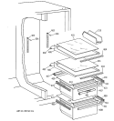 FRESH FOOD SECTION Diagram and Parts List for MST24GRXAWW  General Electric Refrigerator
