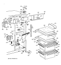 FRESH FOOD SECTION Diagram and Parts List for MSG20GWZAWW  General Electric Refrigerator