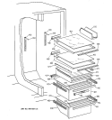 FRESH FOOD SHELVES Diagram and Parts List for MSK27DRZAAA  General Electric Refrigerator