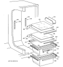 FRESH FOOD SECTION Diagram and Parts List for MST25GRZAWW  General Electric Refrigerator