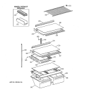 SHELF PARTS Diagram and Parts List for MTX18GAZKRAA  General Electric Refrigerator