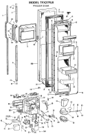 FREEZER DOOR Diagram and Parts List for TFX27FLB  General Electric Refrigerator