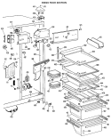 FRESH FOOD SECTION Diagram and Parts List for TFX27FLB  General Electric Refrigerator