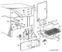 Section Diagram and Parts List for TFX27FLB  General Electric Refrigerator
