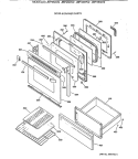 DOOR & DRAWER PARTS Diagram and Parts List for JBP45AV2  General Electric Range