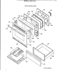 DOOR & DRAWER PARTS Diagram and Parts List for JBP47GV2  General Electric Range