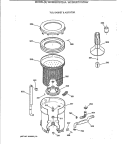 TUB, BASKET & AGITATOR Diagram and Parts List for WCSR2070T2AA  General Electric Washer