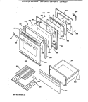 Section Diagram and Parts List for JBP45AV1  General Electric Range