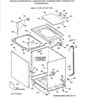 CABINET, COVER & FRONT PANEL Diagram and Parts List for WJSR2080T3WB  General Electric Washer