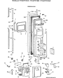 FREEZER DOOR Diagram and Parts List for TFH30PRTBAA  General Electric Refrigerator