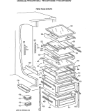 FRESH FOOD SHELVES Diagram and Parts List for TFX24PFXBAA  General Electric Refrigerator