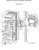 FRESH FOOD DOOR Diagram and Parts List for TFX27PFXBAA  General Electric Refrigerator