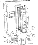 FREEZER DOOR Diagram and Parts List for TPH21PRSAAA  General Electric Refrigerator