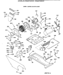 DRYER - MOTOR, BLOWER & BELT Diagram and Parts List for WSM2700REW  General Electric Washer Dryer Combo
