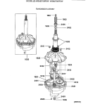 TRANSMISSION ASSEMBLY Diagram and Parts List for WSM2700REW  General Electric Washer Dryer Combo
