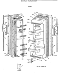 DOORS Diagram and Parts List for TFJ20JAXAWW  General Electric Refrigerator