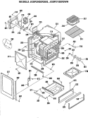 Section Diagram and Parts List for JGSP20GER3BG  General Electric Range