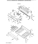 COOKTOP Diagram and Parts List for JGBP26GEV4AD  General Electric Range