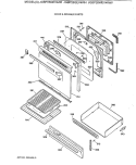 DOOR & DRAWER PARTS Diagram and Parts List for JGBP26GEV4AD  General Electric Range