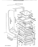 FRESH FOOD SHELVES Diagram and Parts List for TFG22PRXBWW  General Electric Refrigerator