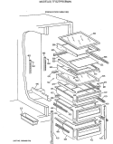 FRESH FOOD SHELVES Diagram and Parts List for TFG27PRXBWW  General Electric Refrigerator