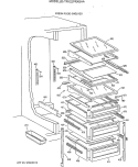 FRESH FOOD SHELVES Diagram and Parts List for TFK22PRXBAA  General Electric Refrigerator