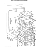 FRESH FOOD SHELVES Diagram and Parts List for TFK24PRXBAA  General Electric Refrigerator
