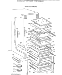 FRESH FOOD SHELVES Diagram and Parts List for TFT27PFXBWW  General Electric Refrigerator
