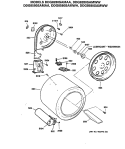 Section Diagram and Parts List for DDG8280SAMWW  General Electric Dryer
