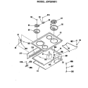 Section Diagram and Parts List for JDP39WR1  General Electric Range