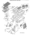 Section Diagram and Parts List for JP387T1BB  General Electric Cooktop