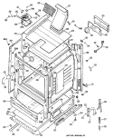 Section Diagram and Parts List for JGBP26GEV2AD  General Electric Range