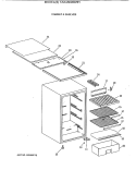 CABINET & SHELVES Diagram and Parts List for TAX4SNXBWH  General Electric Refrigerator