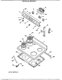 Section Diagram and Parts List for JBP23GV1  General Electric Range