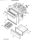 Section Diagram and Parts List for JBP23GV1  General Electric Range