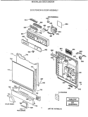 ESCUTCHEON & DOOR ASSEMBLY Diagram and Parts List for GSC1200X04  General Electric Dishwasher