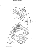 COOKTOP & CONTROL PANEL Diagram and Parts List for JBP26AV3  General Electric Range