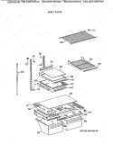 SHELF PARTS Diagram and Parts List for TBX19DIYARAA  General Electric Refrigerator