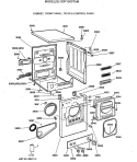 CABINET, FRONT PANEL, DOOR & CONTROL PANEL Diagram and Parts List for DDP1380TAM  General Electric Dryer