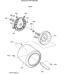DRUM Diagram and Parts List for DDP1380TAM  General Electric Dryer
